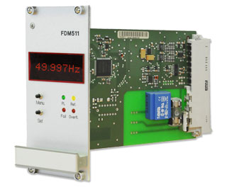 The module FDM511 was designed to calculate and monitor the frequency and its deviation in 50/60Hz power line networks. 