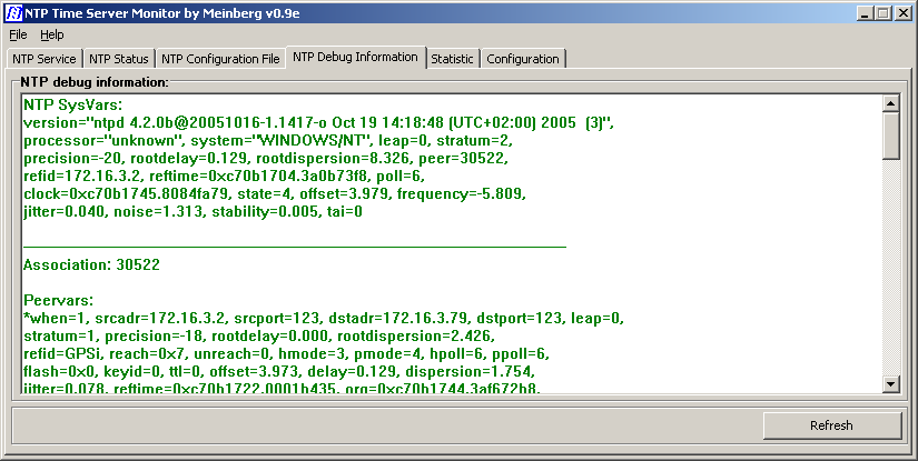 NTP Time Server Monitor Statistics